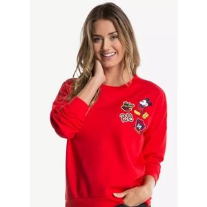Disney Women's Sweatshirt Mickey Mouse Patches